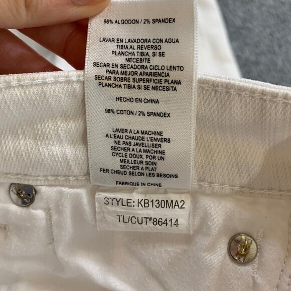 Kut From The Kloth Shorts 0 White Denim Bermuda Zip Fly Clam Diggers Pockets - Picture 12 of 14